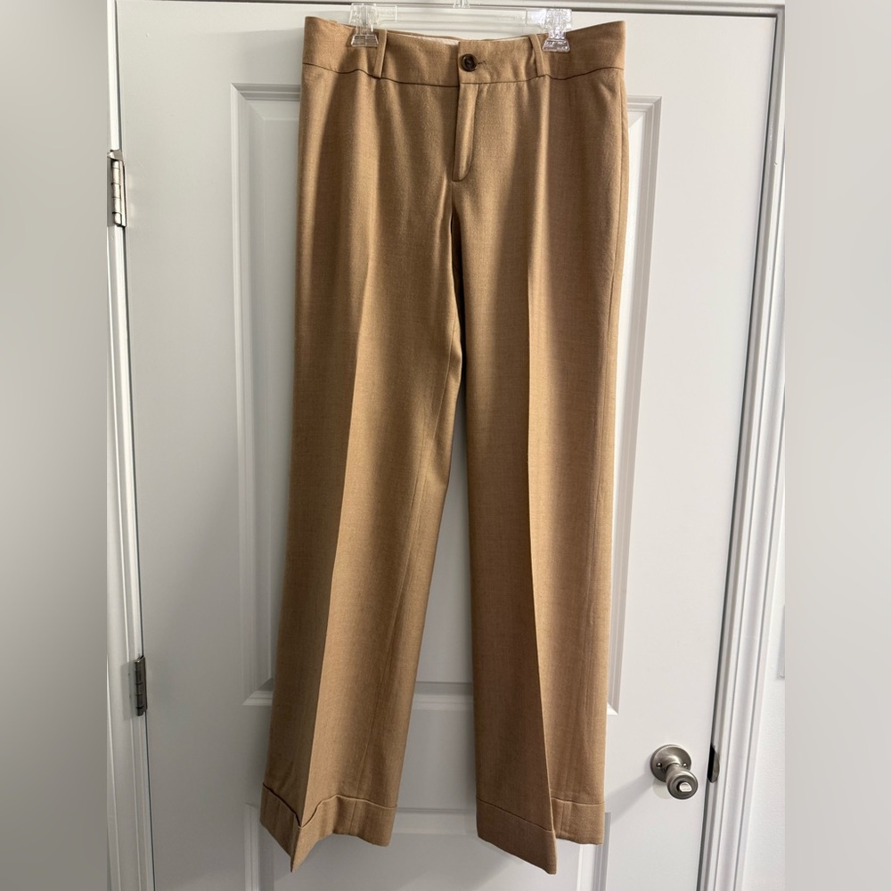Banana Republic Women’s Jackson Fit Wide Leg Pants Camel Size 14 Long